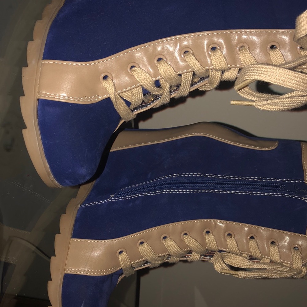 Faux - suede lace up wedge sneakers